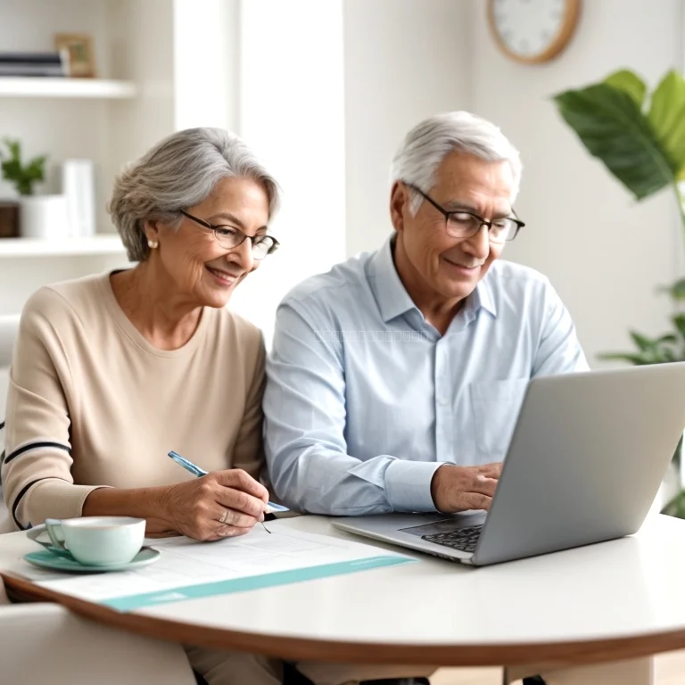 Anziani soddisfatti con consulente Serento