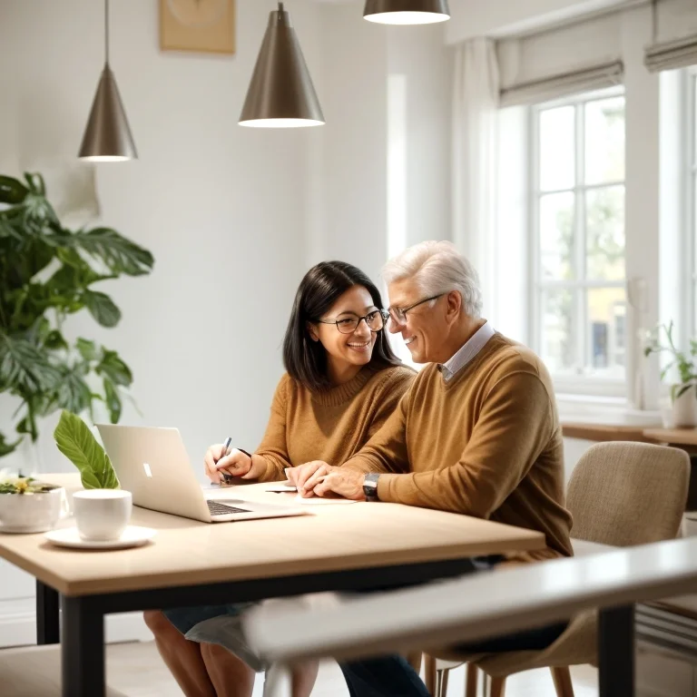 Anziano che consulta offerte assicurative